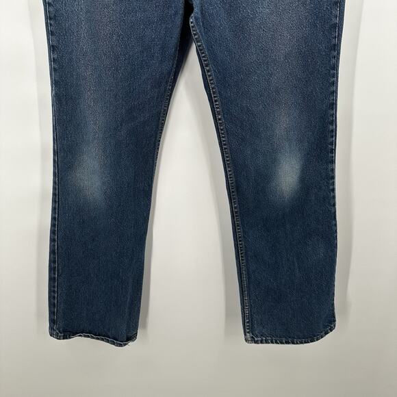 Vintage 70s Levis 517 Denim Jeans 38X32 Orange Tab Boot Cut Distressed - Picture 3 of 15